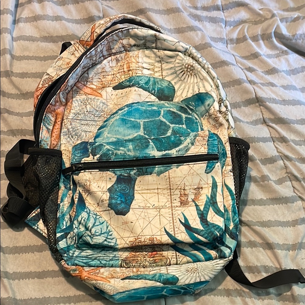 Sea Turtle Print Backpack